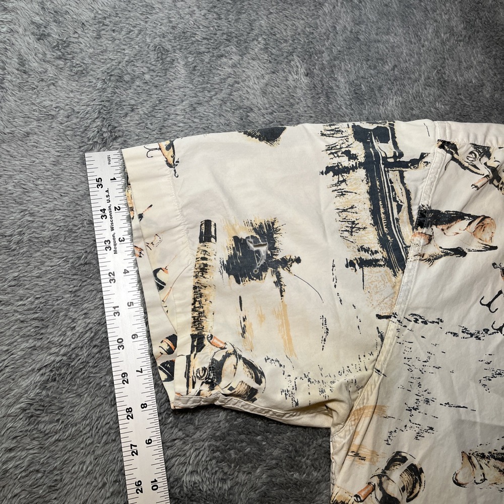VTG Reel Legends Men's Button Down Short Sleeve Fishing Hawaiian Shirt SZ L - Picture 8 of 15